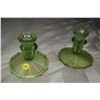 Image 1 : Uranium glass candle holders