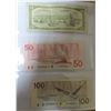 Image 2 : 1954 Twenty, 1988 Fifty and 1988 Hundred Canadian Dollar.