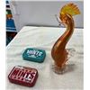 Image 1 : Orange Bird Art Glass, 2 Candy Mint Tins