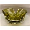 Image 2 : Chalet Glass (Canada) Marked Olive Green Candy Dish Ash Tray MCM 1960's