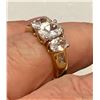 Image 3 : 14KT Gold Plated Oval CZ + BaguetteCZ Size 10 Accent Ring