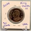 Image 1 : 2024 CDN King Charles III 50 Cent Piece