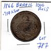 Image 2 : 787.  1866 BRAZIL PEDRO 11, 1000 REIS, 0.917 SILVER