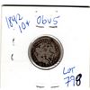 Image 2 : 798.  1892 VICTORIA TEN CENT OBV 5
