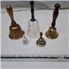 Image 2 : 5 hand bells , some metal and one glass