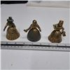 Image 1 : 3 metal figurines with bell inside