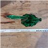 Image 2 : green glass swan, metal tags , metal figurine (swan 10" tall)(tree topper is 16")