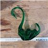 Image 3 : green glass swan, metal tags , metal figurine (swan 10" tall)(tree topper is 16")