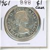 Image 1 : 1961 Canadian Silver Dollar.