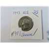 Image 1 : 1943 US silver 25 cent coin