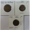 Image 1 : Lot of 3 canadian 1 cent coins (1919, 1920, 1921)