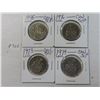 Image 1 : Lot of 4 (1973-1976) canadian 50 cent coins