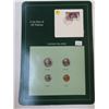 Image 1 : 4 coin set of cayman/ sl  w/ stamp -dated - see reverse for coinage specifications