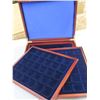 Image 2 : Empty- no coins "Leuchtturm" coin holder w/ walnut 3 trays