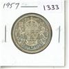 Image 1 : 1957 Canadian Silver 50 cent coin.