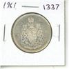 Image 1 : 1961 Canadian Silver 50 cent coin.