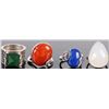 Image 1 : STERLING SILVER ASSORTED GEMSTONE RINGS LOT OF 4
