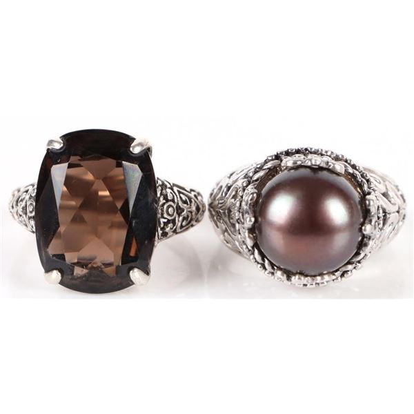 STERLING SILVER FILIGREE LADIES RINGS LOT OF 2