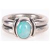 Image 3 : STERLING SILVER SAPPHIRE & LARIMAR RINGS LOT OF 2