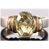 Image 1 : 2.5CT YELLOW OVAL CITRINE STERLING SILVER RING