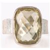 Image 1 : 9X14MM YELLOW CITRINE STERLING SILVER LADIES RING