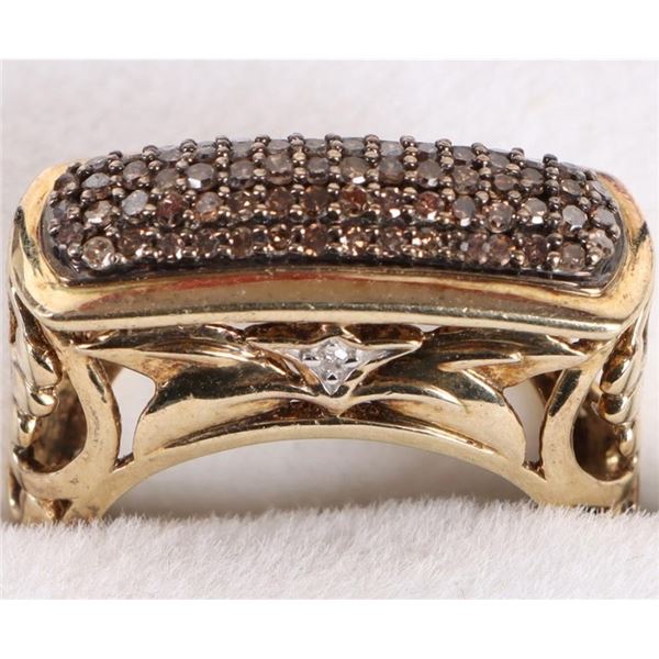 0.75CTW CHOCOLATE DIAMOND 14K OVER STERLING RING
