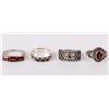 Image 1 : RED GARNET STERLING SILVER LADIES RINGS - (4)