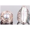 Image 1 : LIGHT BLUE MABE PEARL LADIES STERLING SILVER RINGS