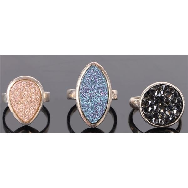 DRUZY QUARTZ STERLING SILVER LADIES RINGS