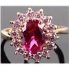 Image 1 : 2CT PINK SAPPHIRE & QUARTZ STERLING SILVER RING