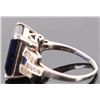 Image 3 : 10X14MM BLUE SAPPHIRE STERLING SILVER LADIES RING
