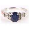 Image 1 : SAMUEL AARON STERLING LAB CREATED SAPPHIRE RING