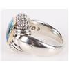 Image 2 : 3CT PRINCESS CUT BLUE TOPAZ STERLING LADIES RING