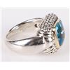 Image 3 : 3CT PRINCESS CUT BLUE TOPAZ STERLING LADIES RING