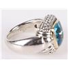 Image 4 : 3CT PRINCESS CUT BLUE TOPAZ STERLING LADIES RING