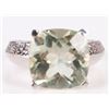Image 2 : 10MM LIGHT GREEN TOURMALINE STERLING SILVER RING