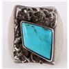 Image 1 : TURQUOISE SOUTHWEST STERLING SILVER MEN'S RING