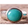 Image 1 : 10X8MM BLUE CHRYSOPRASE CABOCHON STERLING RING