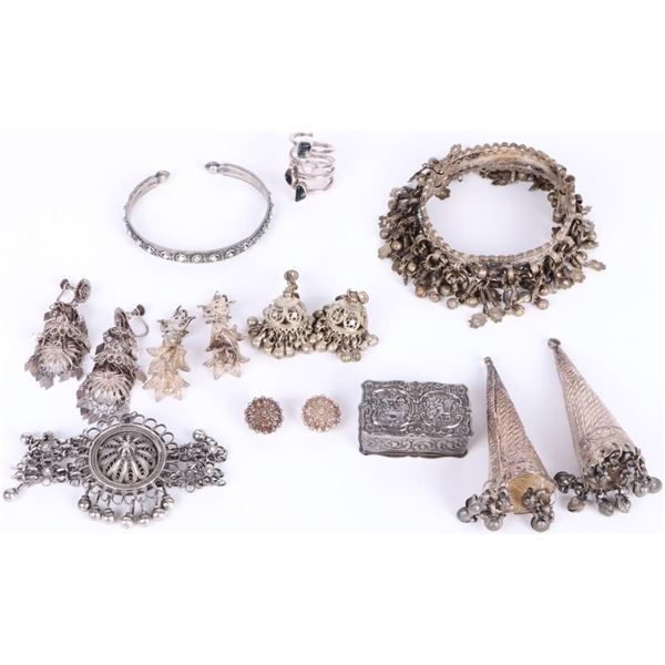 ASSORTED STERLING SILVER FILIGREE JEWELRY - (11)