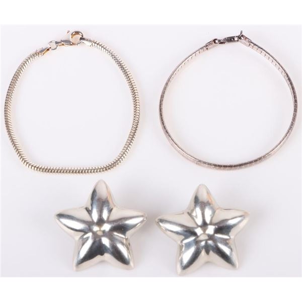 STERLING SILVER LADIES BRACELET & EARRINGS