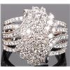 Image 1 : 3.15CTW DIAMOND WATERFALL RING IN 10K WHITE GOLD