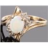 Image 2 : 10K YELLOW GOLD DIAMOND OPAL LADIES RING