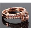 Image 3 : 1.0CT MORGANITE DIAMOND 10K ROSE GOLD LADIES SET