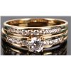 Image 1 : 10K YELLOW GOLD CZ LADIES 2 RING SET