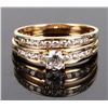 Image 2 : 10K YELLOW GOLD CZ LADIES 2 RING SET