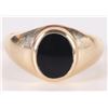 Image 2 : 10K YELLOW GOLD BLACK ONYX MEN'S RING