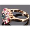 Image 2 : 10K  RUBY, TOPAZ & DIAMOND CLUSTER RING