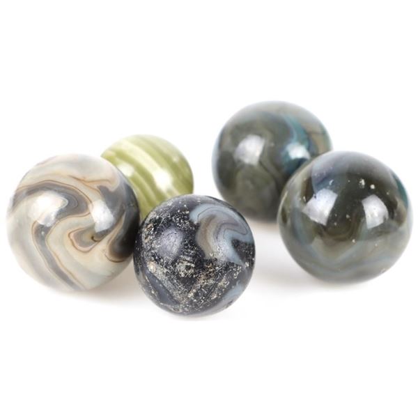 HANDMADE AGATE STONE MARBLES 1.0-0.8" - (5)