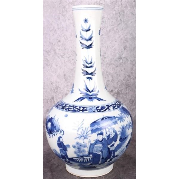 ANTIQUE CHINESE CHONGZHEN BLUE & WHITE VASE