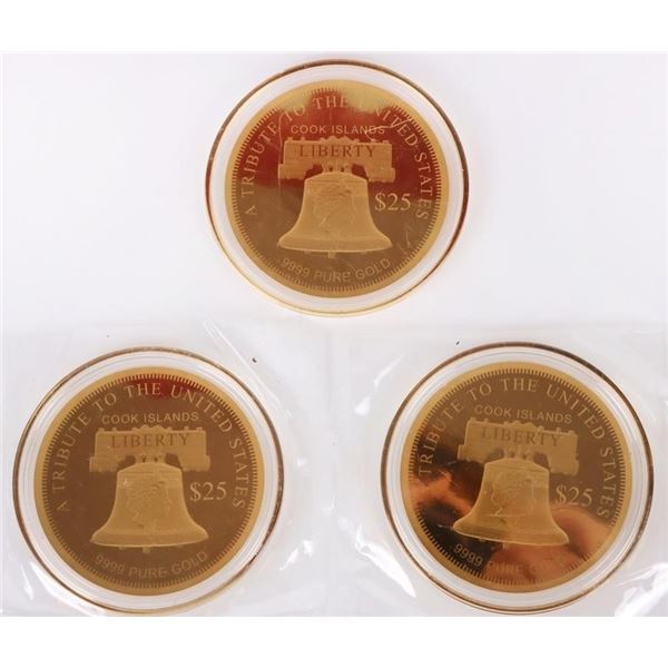 2022 FINE GOLD AMERICAN QUINTUPLE $25 EAGLES - (3)